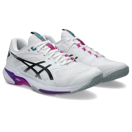 ASICS Men's Solution Speed FlyteFoam 4 Tennis Shoes, 15, White/Digital Sakura