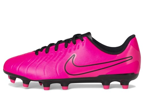 Nike Unisex Kid's Jr. Tiempo Legend 10 Club Multi-Ground Low-Top Soccer Cleats (Little Kid/Big Kid) Fierce Pink/Black 6 Medium