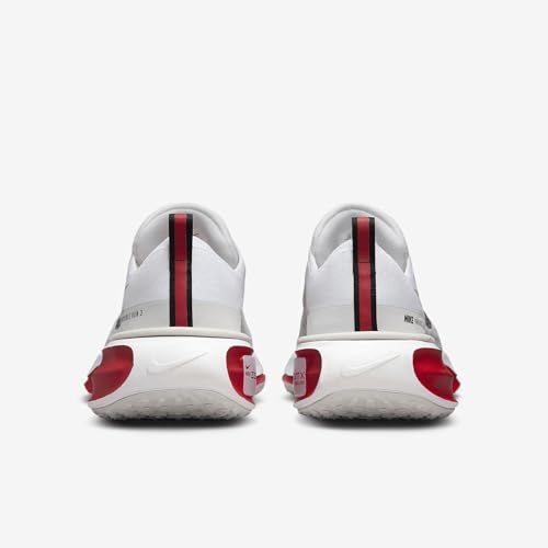 Nike Invincible 3 Men's Road Running Shoes (Extra Wide) (FN1187-101, White/Fire Red/Cement Grey/Black) Size 7.5