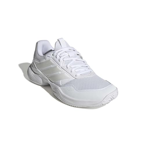 adidas Women's Gamecourt 3 All Court Tennis, WhiteZeroMetallicWhite, 9