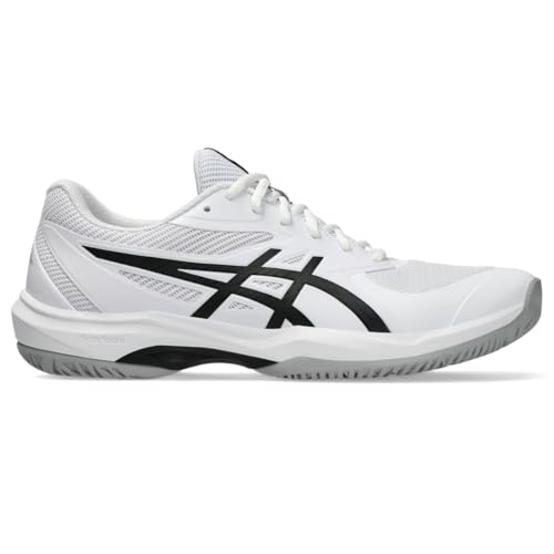 ASICS Men's Game FlyteFoam Tennis Shoes, 10, White/Black
