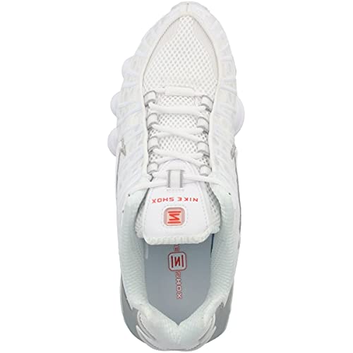 Nike Women's Shox Tl Trainers, Multicoloured White Metallic Silver Max Orange 000, 10 US