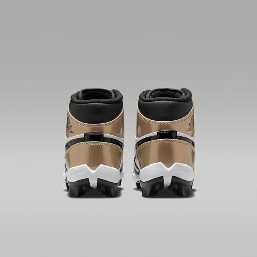 Jordan 1 Mid Little/Big Kids' Cleats (HF6883-701, Metallic Gold/White/Black) Size 10