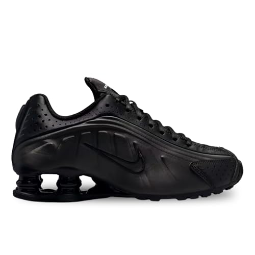 Nike Shox R4 Big Kids' Shoes (CW2626-003, Black/Black/Bright Crimson/Black) Size 7