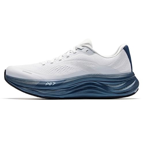 ANTA Men’s PG7 Running Shoes Cushioning Comfortable Breathable Athletic Workout Gym Cross Trainer Sports Sneakers, Gray/Navy Blue, 13