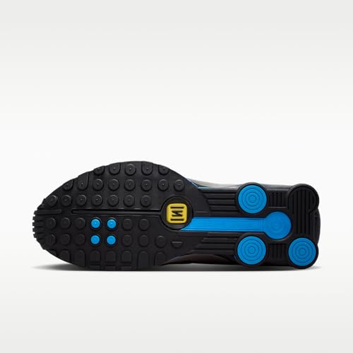 Nike Shox R4 Men's Shoes (Black/Metallic Pewter/Light Photo Blue/Canary) Size 12