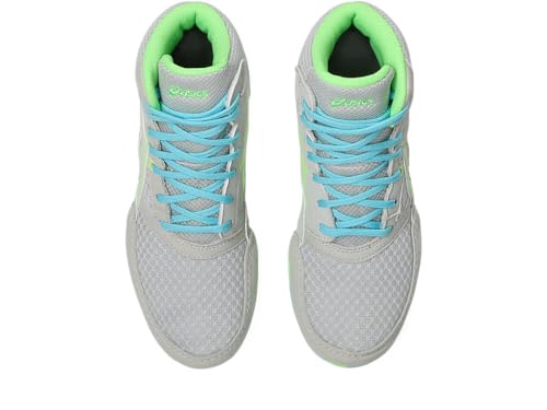 ASICS Kid's Snapdown 4 Grade School Wrestling Shoes, 2, Glacier Grey/Lime Burst