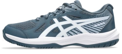 ASICS Unisex Kids Upcourt 6 GsIndoor Sports Shoes, Raw Indigo White, 4.5 UK Child