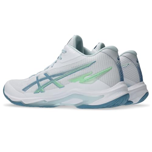 ASICS Men's Netburner Ballistic FlyteFoam Mid Top 4 Volleyball Shoes, 14, White/SABA Blue