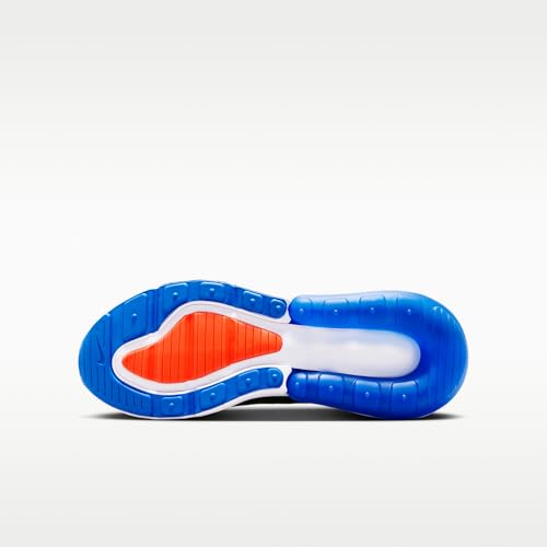 Nike Air Max 270 Big Kids' Shoes (Black/Blue Crystal/White/Turf Orange) Size 4.5