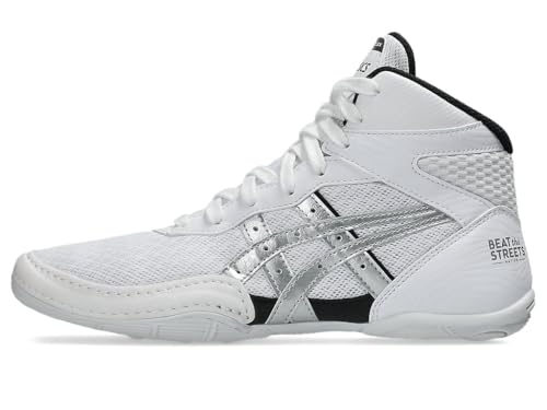 ASICS Kid's Matflex 7 Grade School Wrestling Shoes, 2, White/Pure Silver