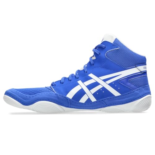 ASICS Men's Snapdown 4 Wrestling Shoes, 8.5, NEON Blue/White
