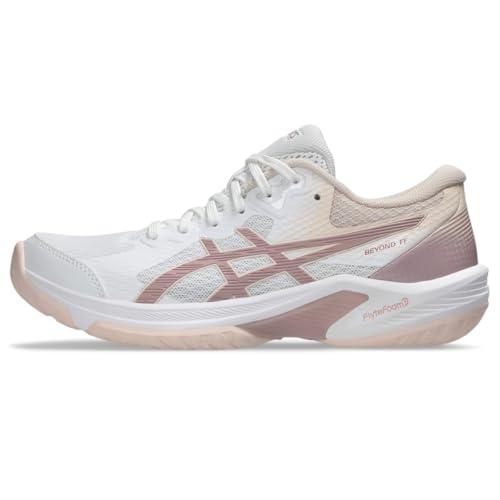 ASICS Women's Beyond FlyteFoam Volleyball Shoes, 9.5, White/MORGANITE