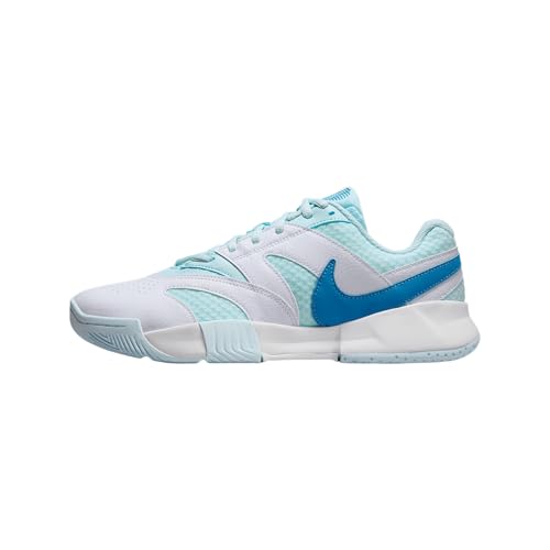 NikeCourt Lite 4 Women's Tennis Shoes (FD6575-400, Glacier Blue/White/Light Lemon Twist/Star Blue) Size 9