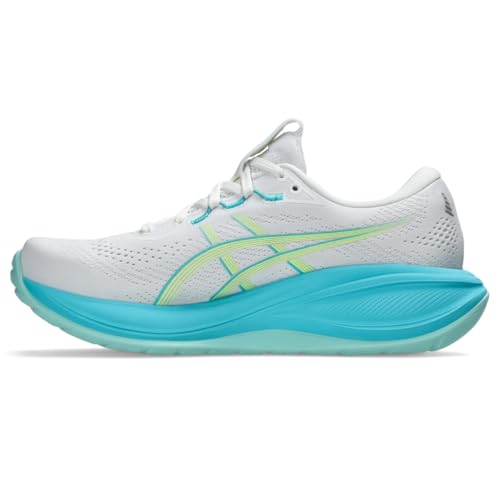 ASICS Women's Gel-Cumulus 28 Running Shoes, 8, White/Energy Aqua