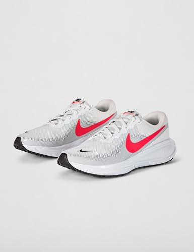 Nike Men's Revolution 8 Road Running Shoes, White/Bright Crimson-Pure Platinum-Black, 11
