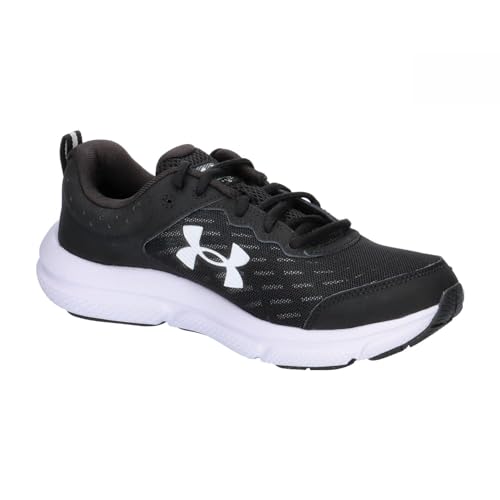 Under Armour Men's Charged Assert 10 Shoes, (001) Black/Black/White, 10
