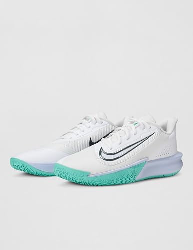 Nike Men's Precision 7 Basketball Shoes, White/Iron Grey-Ghost-Dynamic Turquoise, 9.5