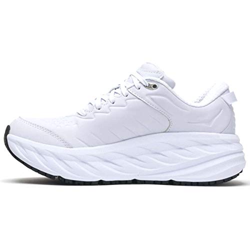 HOKA Mens Bondi SR Leather White Trainers 9.5 US