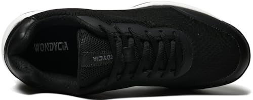 WONDYCIA Men's Hard Court Tennis Shoes, Carbon Fiber Midfoot Plate for Stability, Anti-Slip TPU Outsole, Breathable Mesh Upper, Black, 10