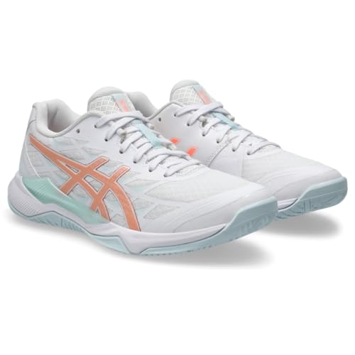 ASICS Women's Gel-Tactic 12 Volleyball Shoes, 11, White/Bright Sunstone