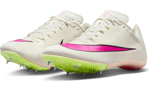 Nike Rival Sprint Track & Field Sprinting Spikes (DC8753-101, Sail/Light Lemon Twist/Guava Ice/Fierce Pink) Size 9