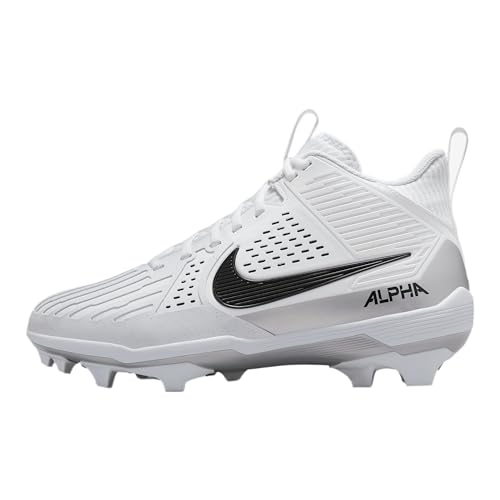 Nike Alpha Menace Strong Men's Football Cleats (II5139-100, White/Metallic Silver/Black) Size 9