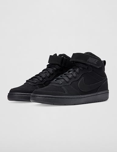 Nike Big Kid's Court Borough Mid 2 Lifestyle Shoes, Black/Black-Black, 5Y