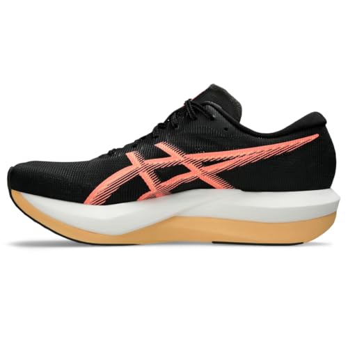 ASICS Unisex Magic Speed 5 Running Shoes, 5.5M / 7W, Black/Sun Coral