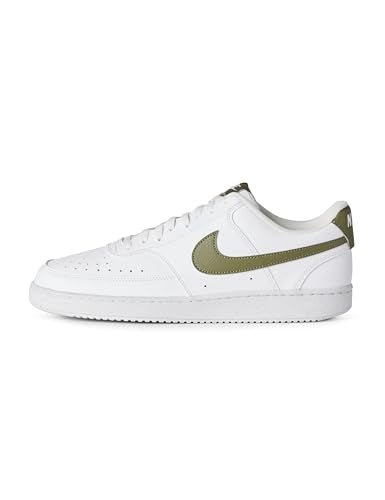 Nike Men's Court Vision Low Next Nature Shoes, White/Medium Olive, 12