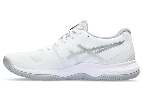 ASICS Women's Gel-Tactic 12 Volleyball Shoes, 10, White/Pure Silver