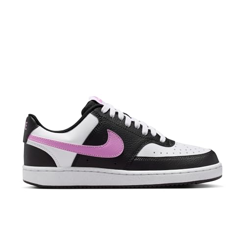 Nike Women's Court Vision Low Next Nature Shoes, Black/Light Magenta-White, 9.5