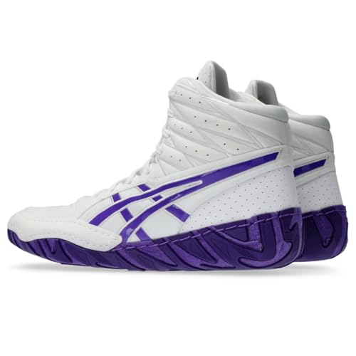 ASICS Men's Aggressor 6 Wrestling Shoes, 6.5, White/Radiant Amethyst
