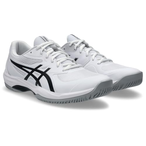 ASICS Men's Game FlyteFoam Tennis Shoes, 10.5, White/Black