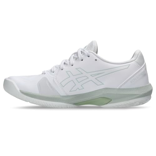ASICS Women's Solution Swift FlyteFoam 2 Tennis Shoes, 9, White/Lichen Rock