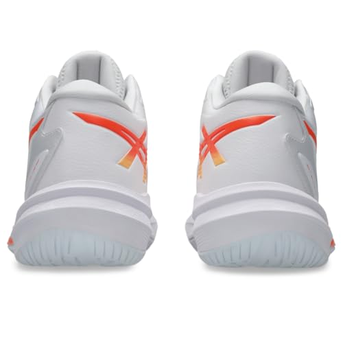 ASICS Women's Sky Elite FlyteFoam Mid Top 3 Volleyball Shoes, 9, White/Vivid Coral