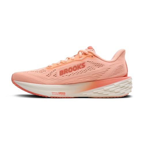 Brooks Women’s Launch 12 Neutral Running Shoe - Peach/Coconut/Peach Echo - 8 Medium