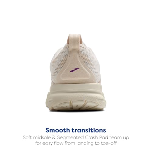 Brooks Women’s Trace 4 Neutral Running Shoe - Coconut Milk/Almond/Purple - 9 Medium