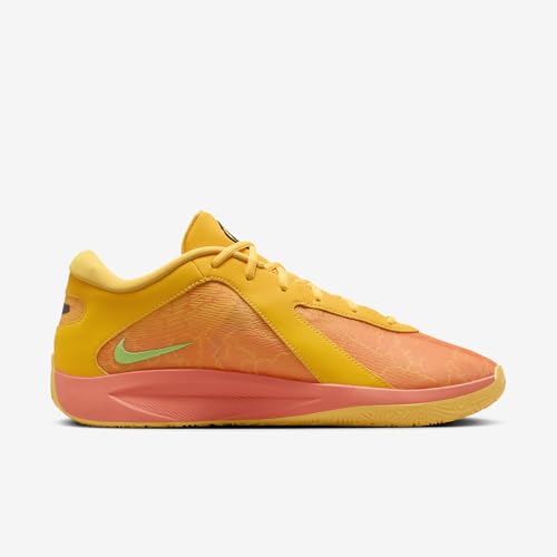 Giannis Freak 6 Basketball Shoes (FJ7792-601, Light Wild Mango/Black/Laser Orange) Size 12