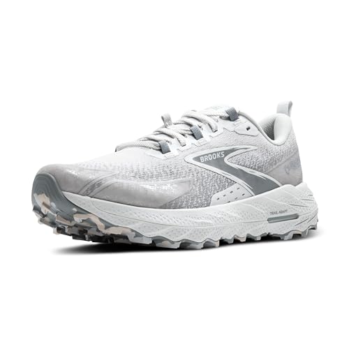 Brooks Men’s Cascadia 18 Mountain Trail Running Shoe - Oyster/Primer Grey/Coconut - 8.5 Medium