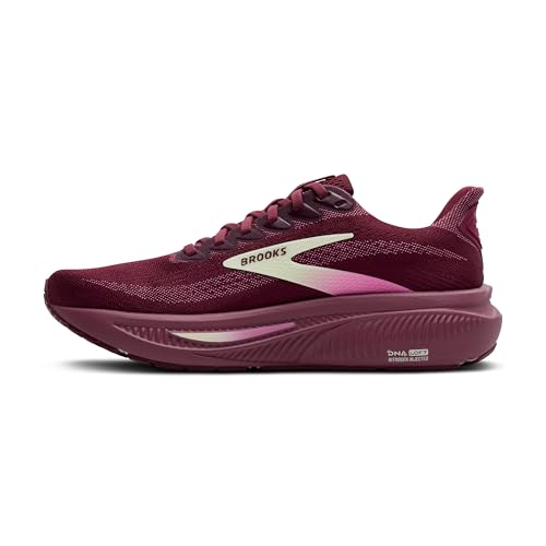 Brooks Women’s Ghost 17 Neutral Running Shoe - Burgundy/Pink/Green - 8.5 Medium