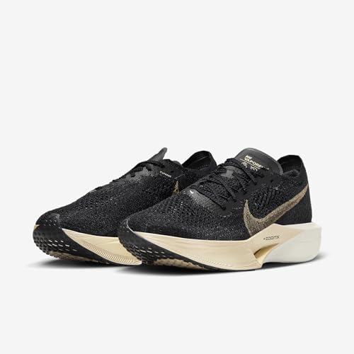 Nike Vaporfly 3 Men's Road Racing Shoes (DV4129-001, Black/Black/Oatmeal/Metallic Gold Grain) Size 8