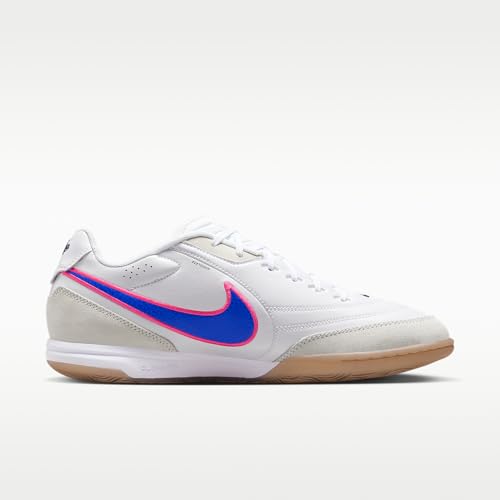Nike Tiempo Streetgato Indoor/Court Low-Top Soccer Shoes (White/Pink Blast/Racer Blue) Size 9.5