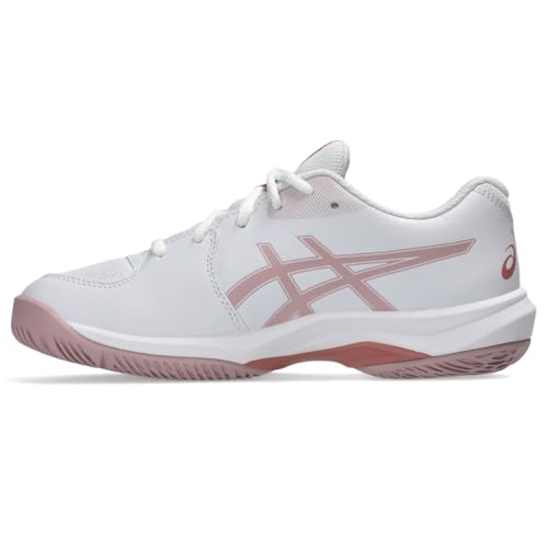 ASICS Kid's Gel-Game Grade School Tennis Shoes, 5.5, White/MORGANITE