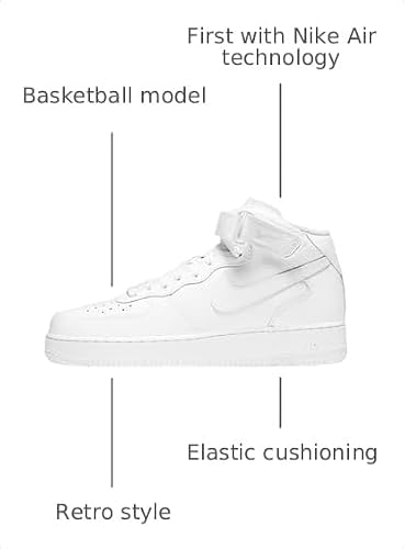 Nike Men's Air Force 1 Mid '07Sneaker, White, 12 US