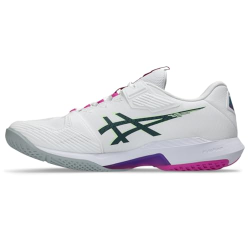 ASICS Men's Solution Speed FlyteFoam 4 Tennis Shoes, 15, White/Digital Sakura