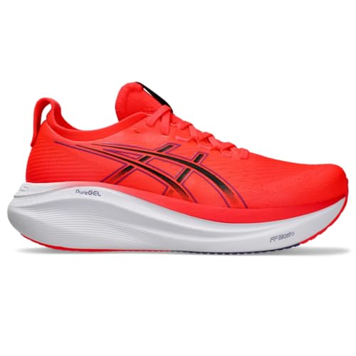 ASICS Men's Gel-Nimbus 27 Running Shoe, 10.5, Flash RED/Black