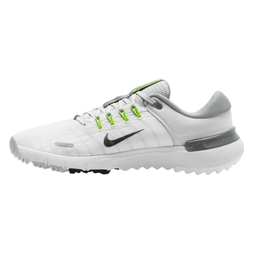 Nike Free Golf NN Golf Shoes (Wide) (FQ7875-101, White/Pure Platinum/Wolf Grey/Black) Size 9