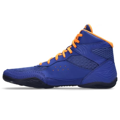 ASICS Kid's Matflex 7 Grade School Wrestling Shoes, 1, Dark Cobalt/Orange POP