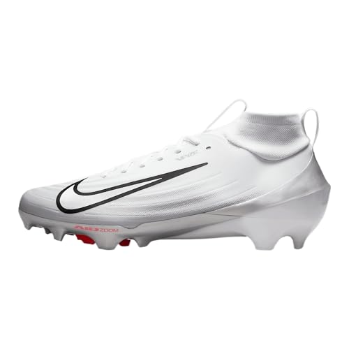 Nike Vapor Pro 1 Football Cleats (FB3298-100, White/Black/Summit White/Metallic Silver) Size 9